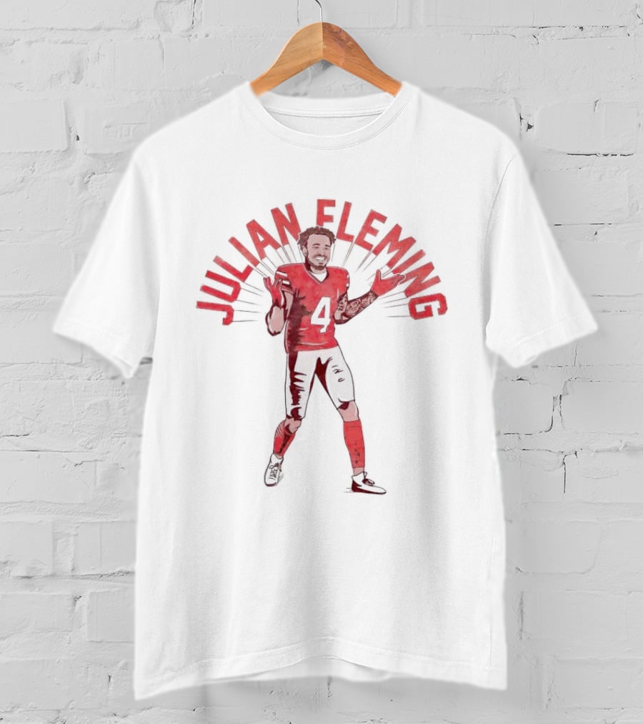 Julian Fleming Football Number Four Dynamic Pose T-Shirt