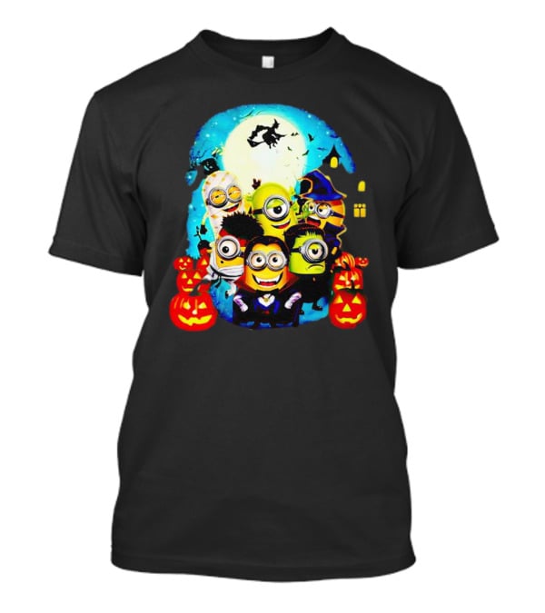 Minion Halloween Trick Or Treat With Spooky Theme And Pumpkins T-Shirt