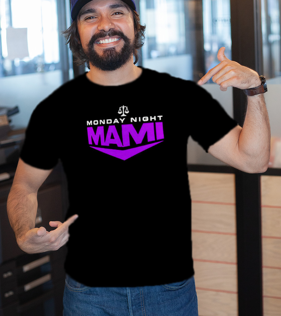 Monday Night Mami Purple Scales Of Justice T-Shirt