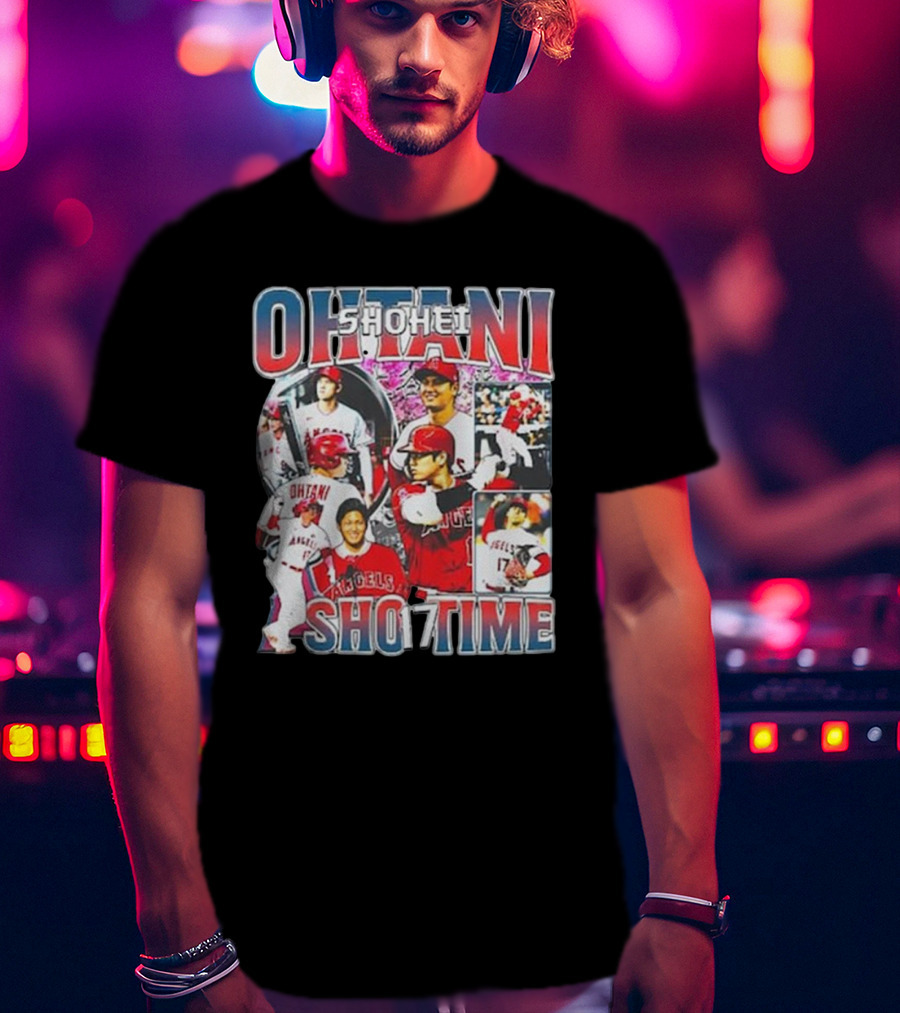Shohei Ohtani Angels Shotime Baseball Collage T-Shirt