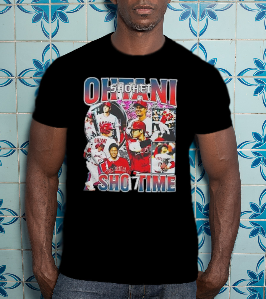 Shohei Ohtani Angels Shotime Baseball Collage T-Shirt