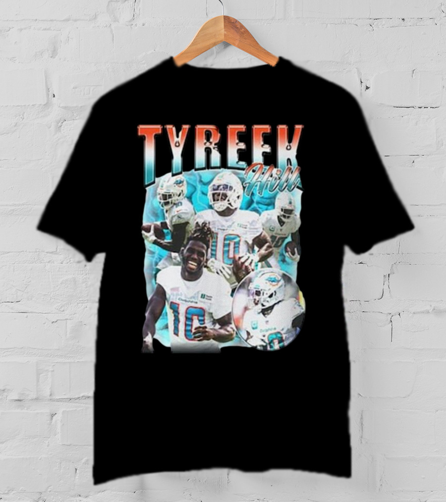Tyreek Hill Miami Football Vintage Collage T-Shirt