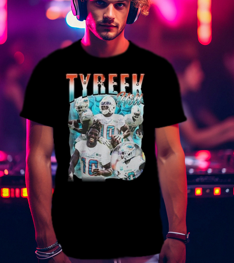 Tyreek Hill Miami Football Vintage Collage T-Shirt