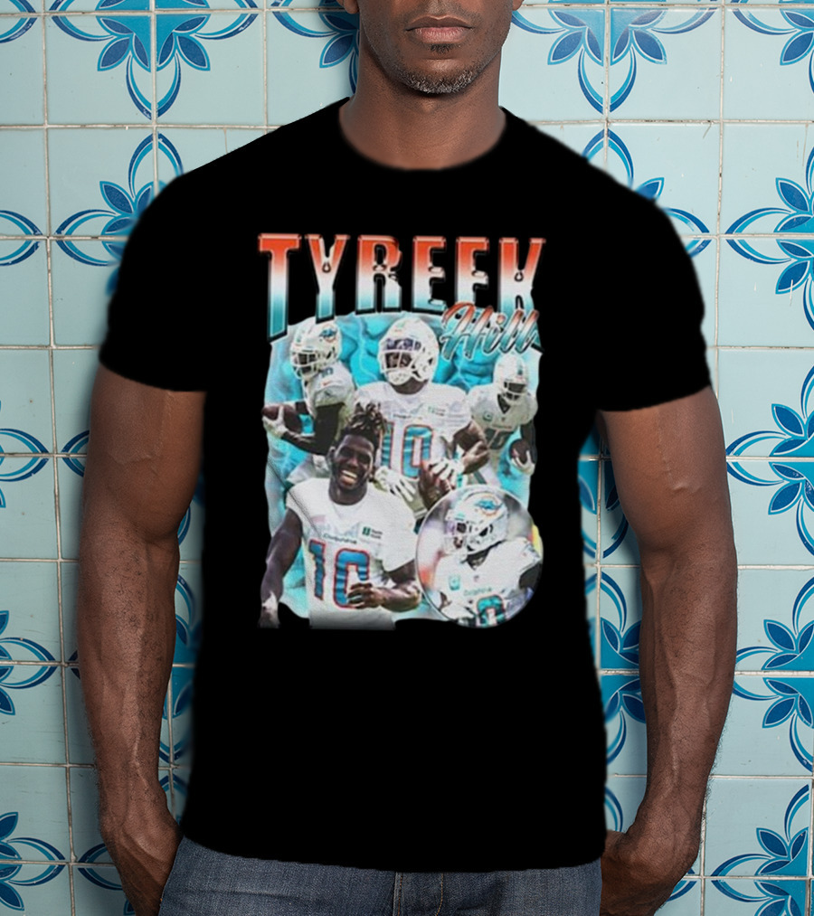 Tyreek Hill Miami Football Vintage Collage T-Shirt