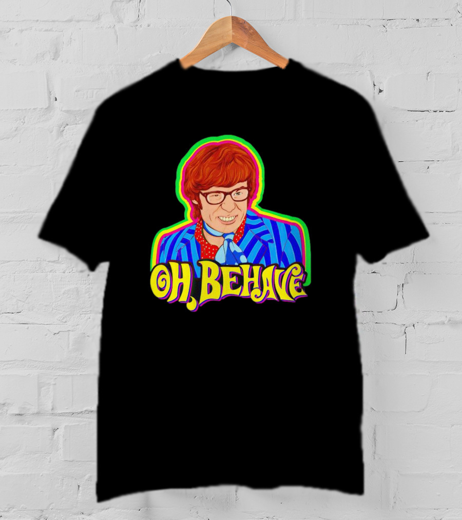 Austin Powers Oh Behave Vintage Style Psychedelic T-Shirt
