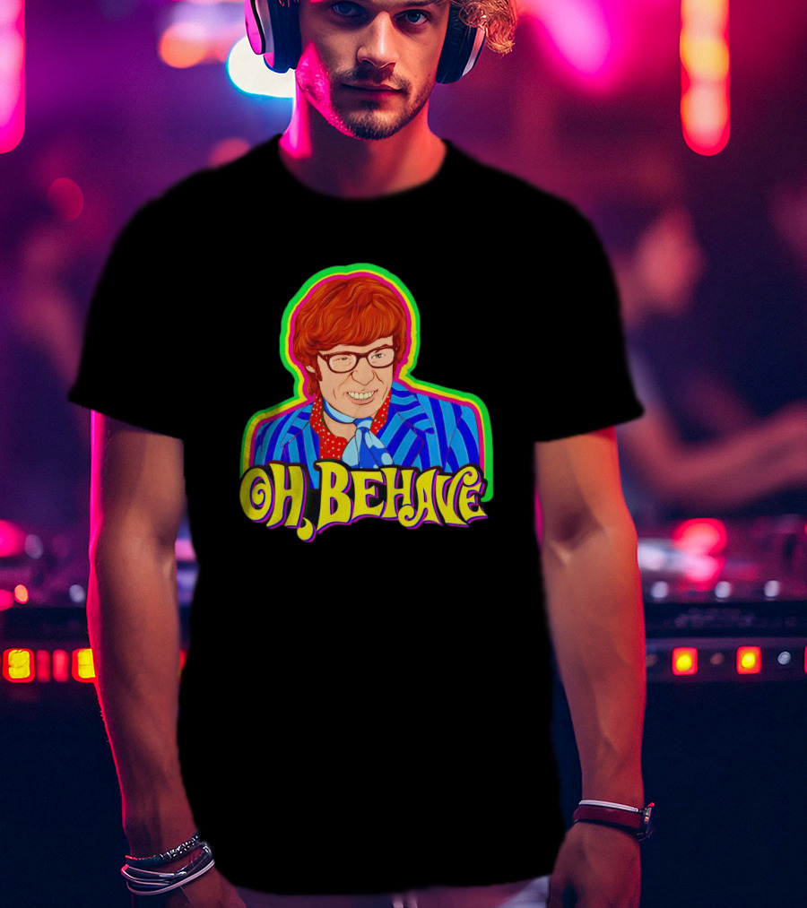 Austin Powers Oh Behave Vintage Style Psychedelic T-Shirt