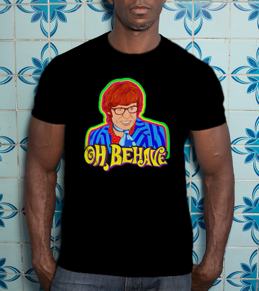 Austin Powers Oh Behave Vintage Style Psychedelic T-Shirt