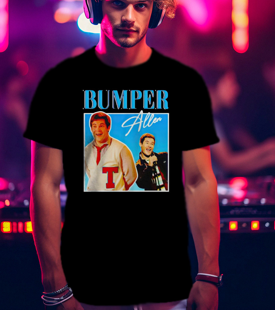 Bumper Allen Collage With Red T Sweater And Microphone T-Shirt