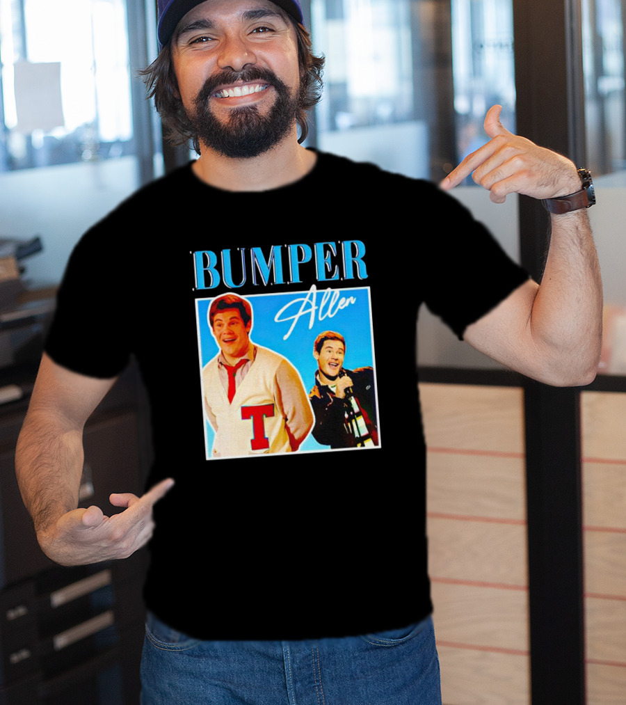 Bumper Allen Collage With Red T Sweater And Microphone T-Shirt