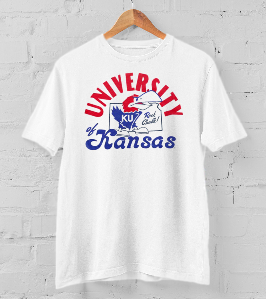 Charlie Hustle KU University Of Kansas Rock Chalk Outline T-Shirt