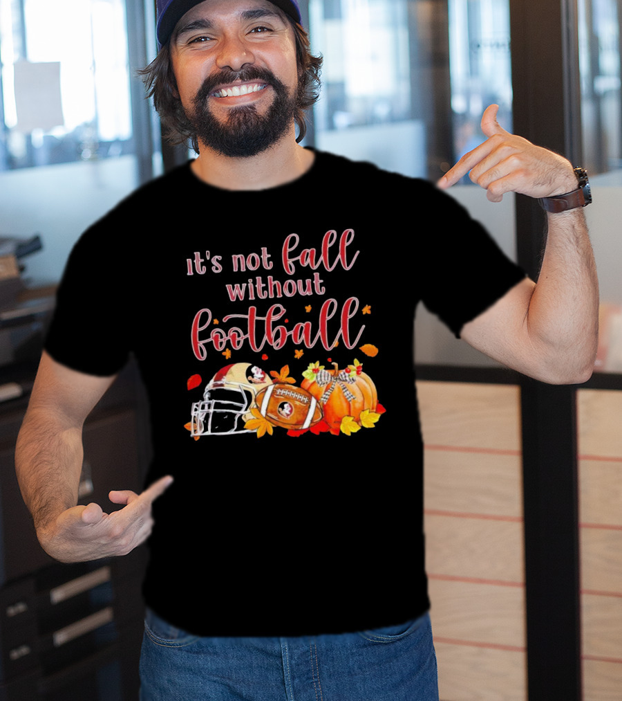 It's Not Fall Without Football Florida State Seminoles Helmet Pumpkin T-Shirt
