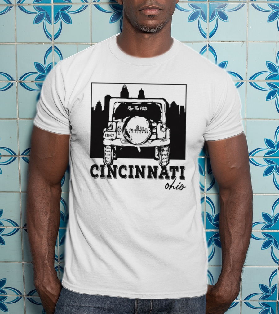 Cincinnati Ohio Jeep Skyline Rip The Nuts T-Shirt