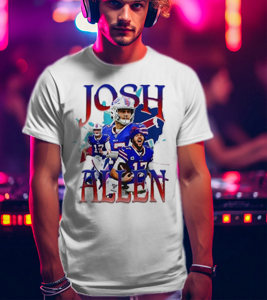 Josh Allen Buffalo Bills Number 17 Football Player T-Shirt