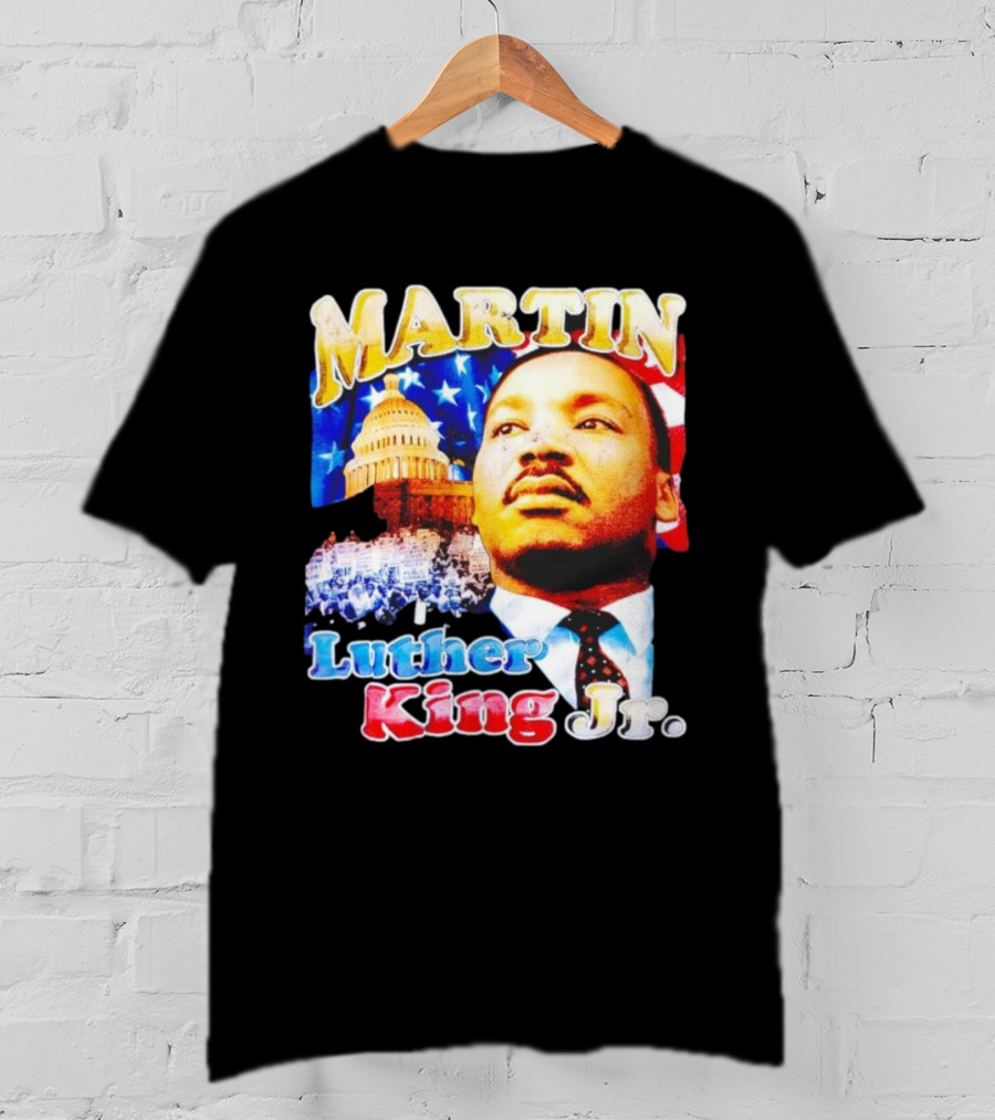 Martin Luther King Jr Vintage 90s American Flag Capitol T-Shirt