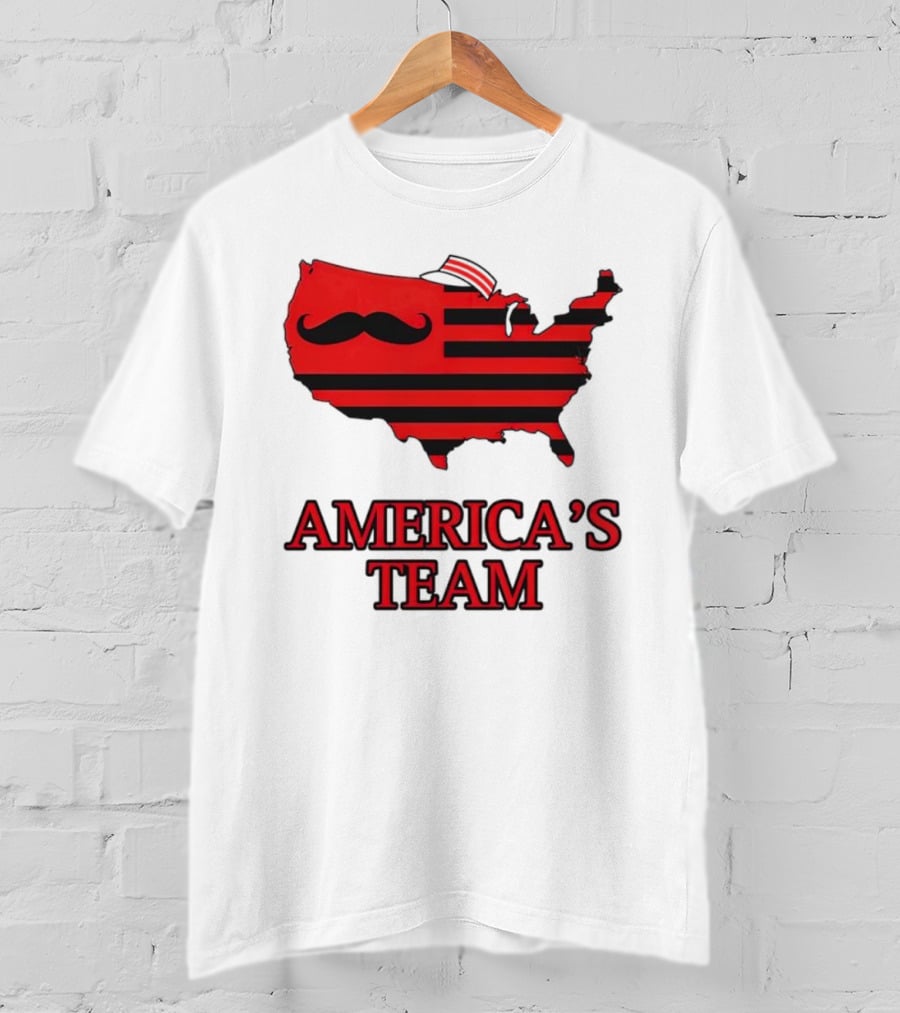 America's Team Moustache Map Cincinnati Men's Fashion T-Shirt