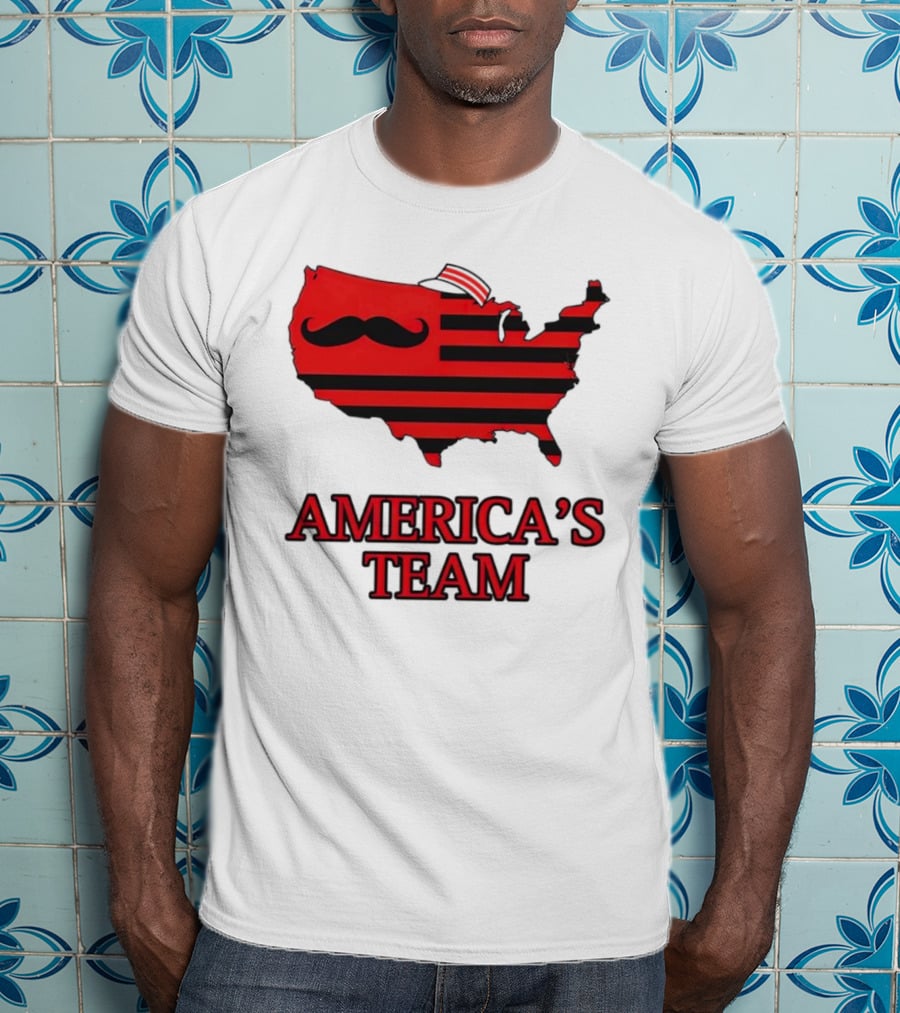 America's Team Moustache Map Cincinnati Men's Fashion T-Shirt