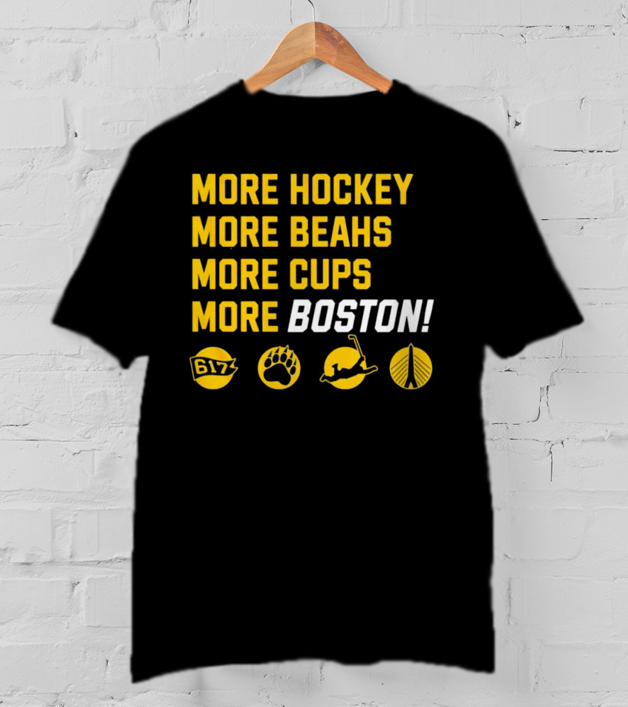 More Hockey More Beahs More Cups More Boston 617 Bear Claw Skater Bridge T-Shirt