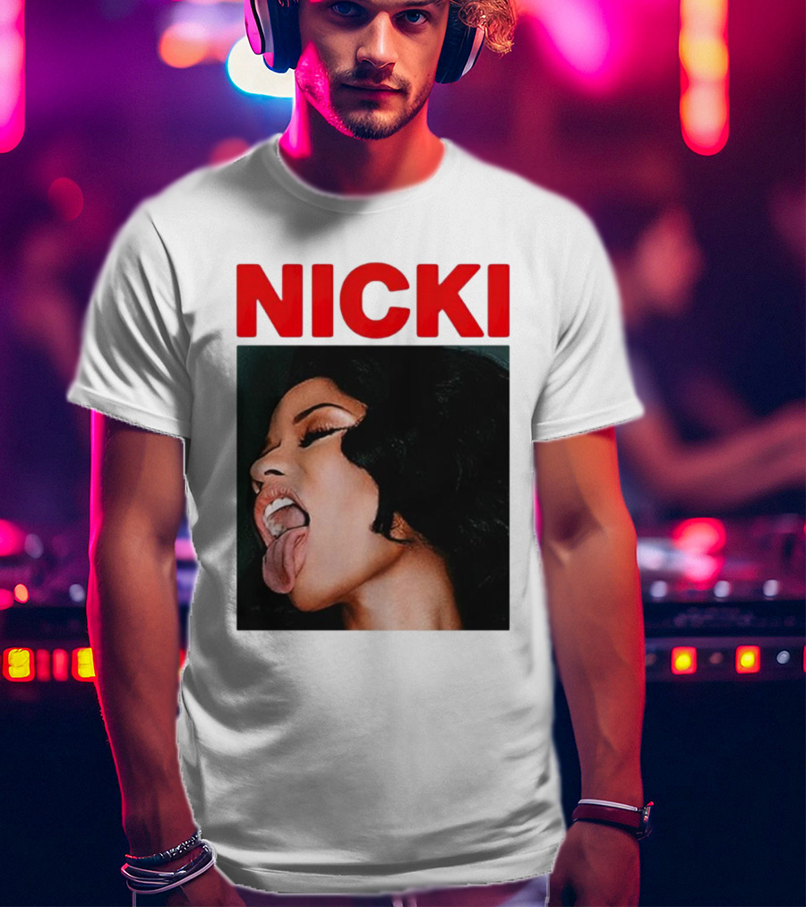Nicki Sticking Out Tongue Image T-Shirt