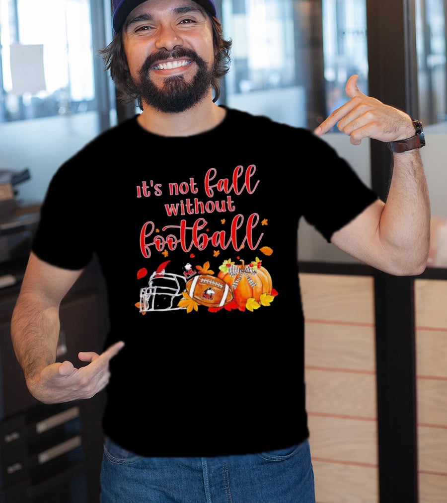 Northern Illinois Huskies It's Not Fall Without Football Helmet Pumpkin Leaves T-Shirt