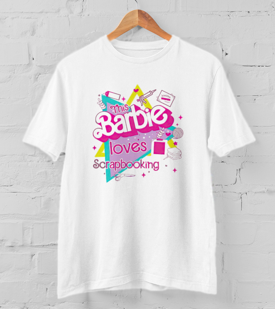 This Barbie Loves Scrapbooking Colorful Craft-Inspired T-Shirt