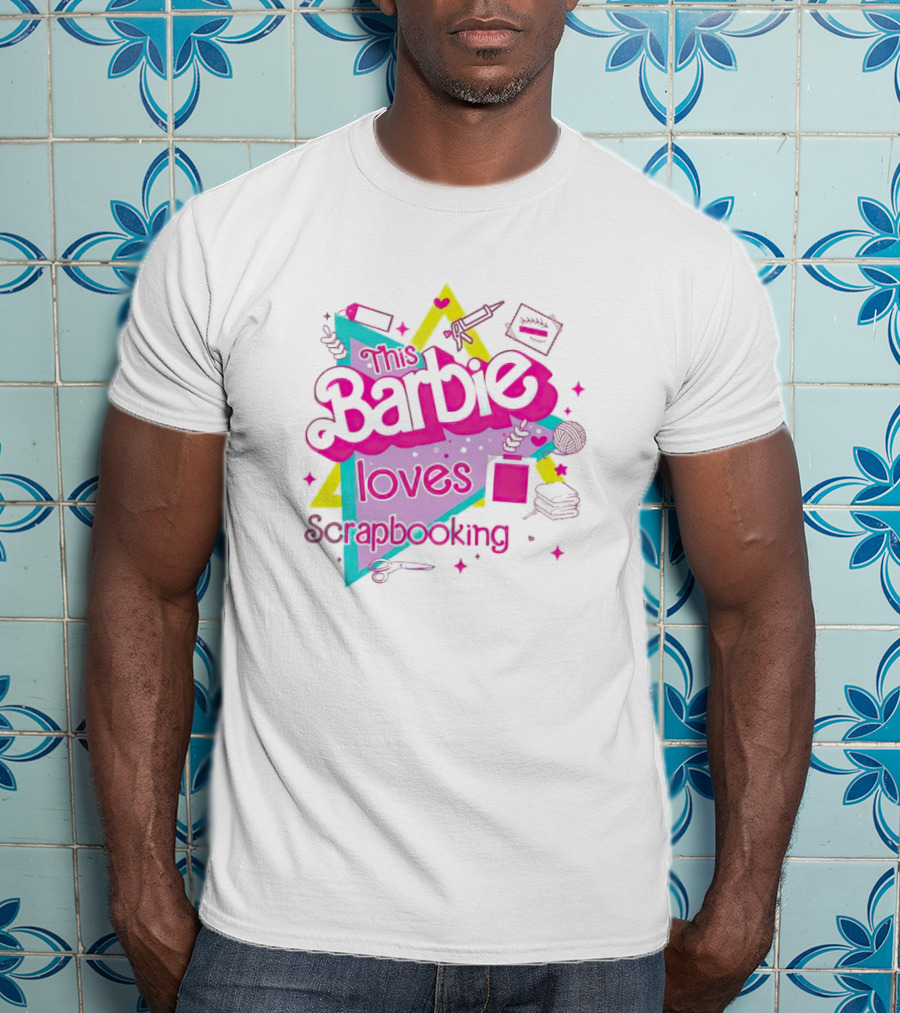 This Barbie Loves Scrapbooking Colorful Craft-Inspired T-Shirt