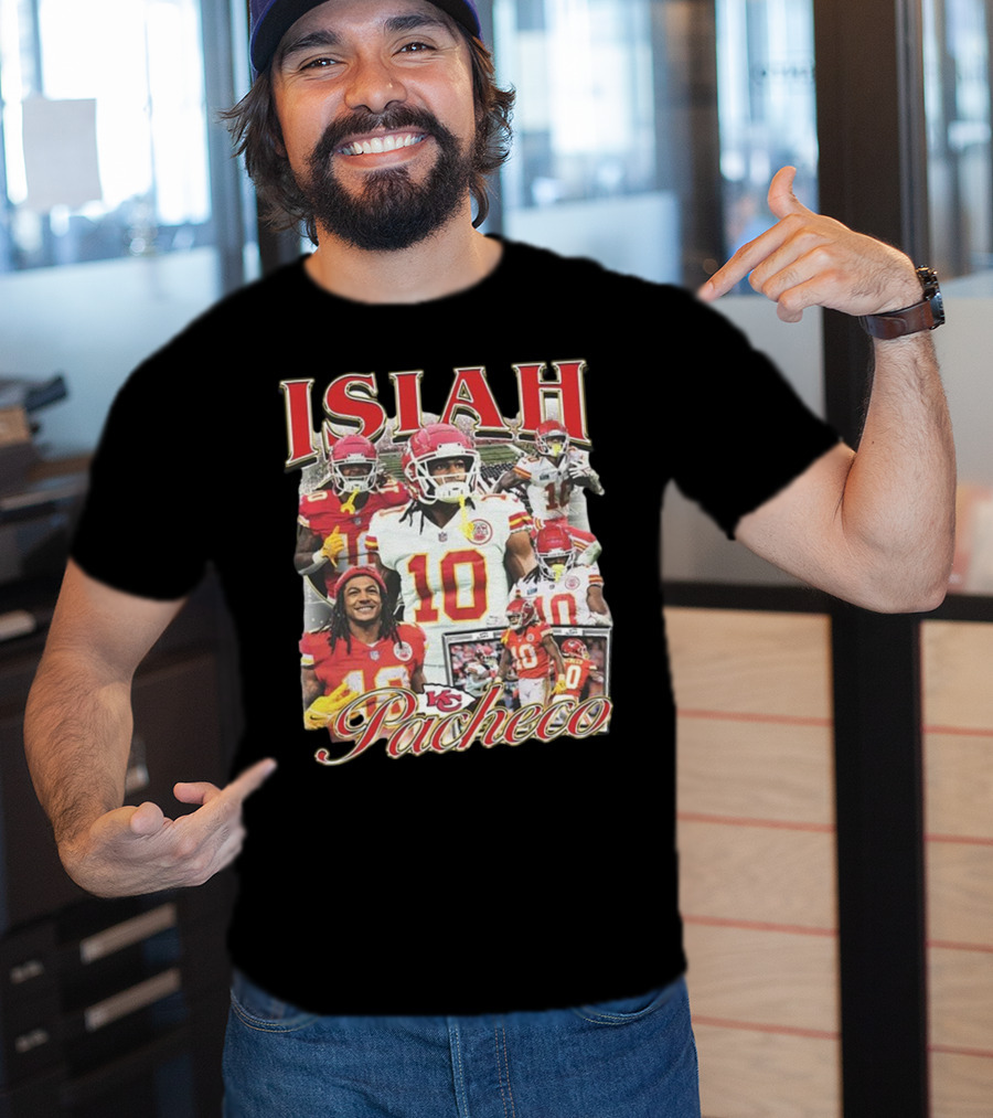 Isiah Pacheco 90s Kansas City Chiefs Football Collage T-Shirt