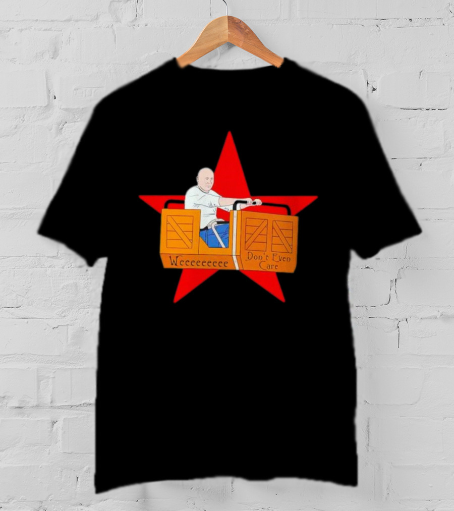 Weeeeeee Don't Even Care With Red Star Background Rollercoaster Ride T-Shirt
