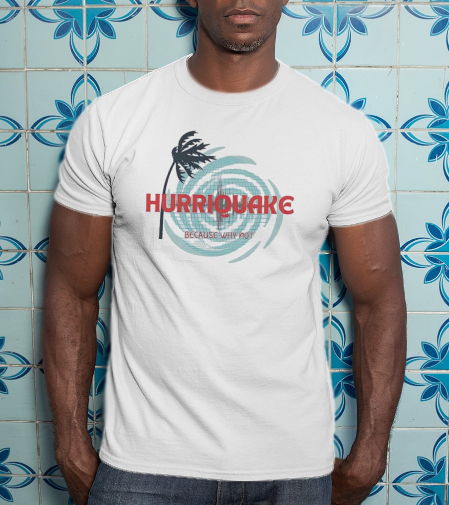 HURRIQUAKE Palm Tree Swirl Because Why Not T-Shirt