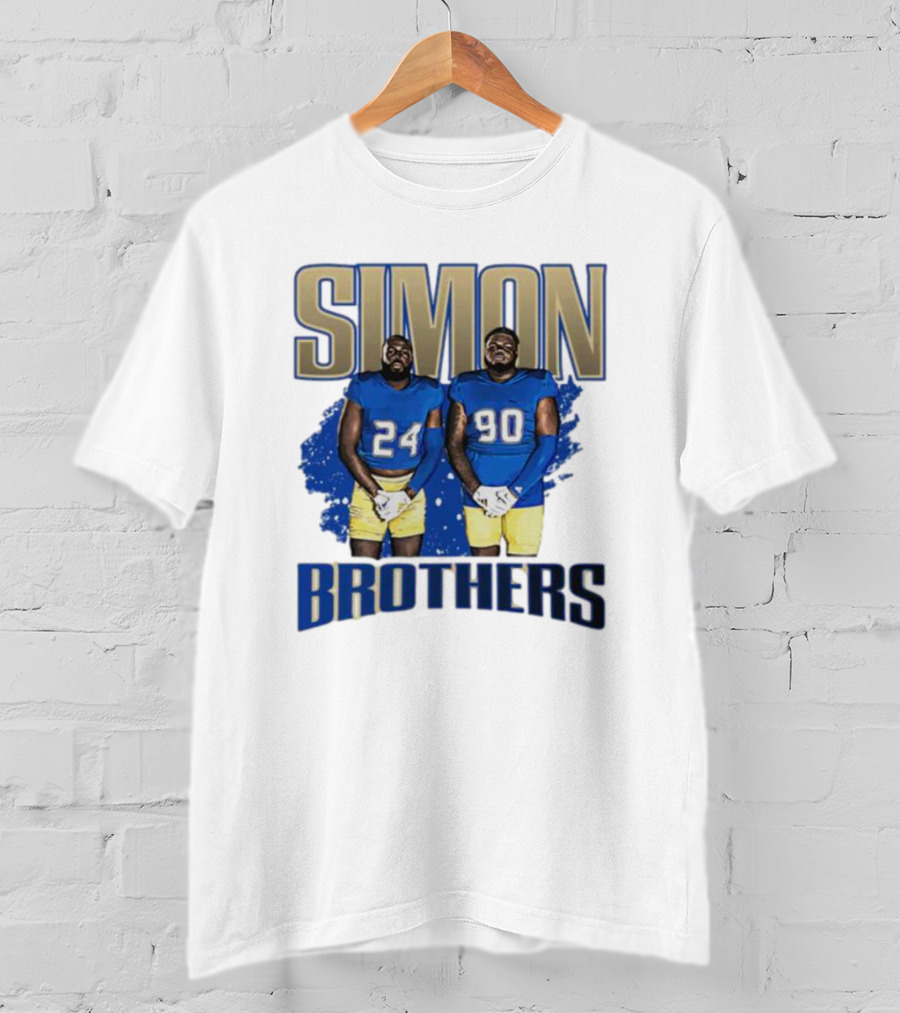 Simon Brothers Gameday 24 90 NFL-Inspired Football Players IN Blue And Gold T-Shirt