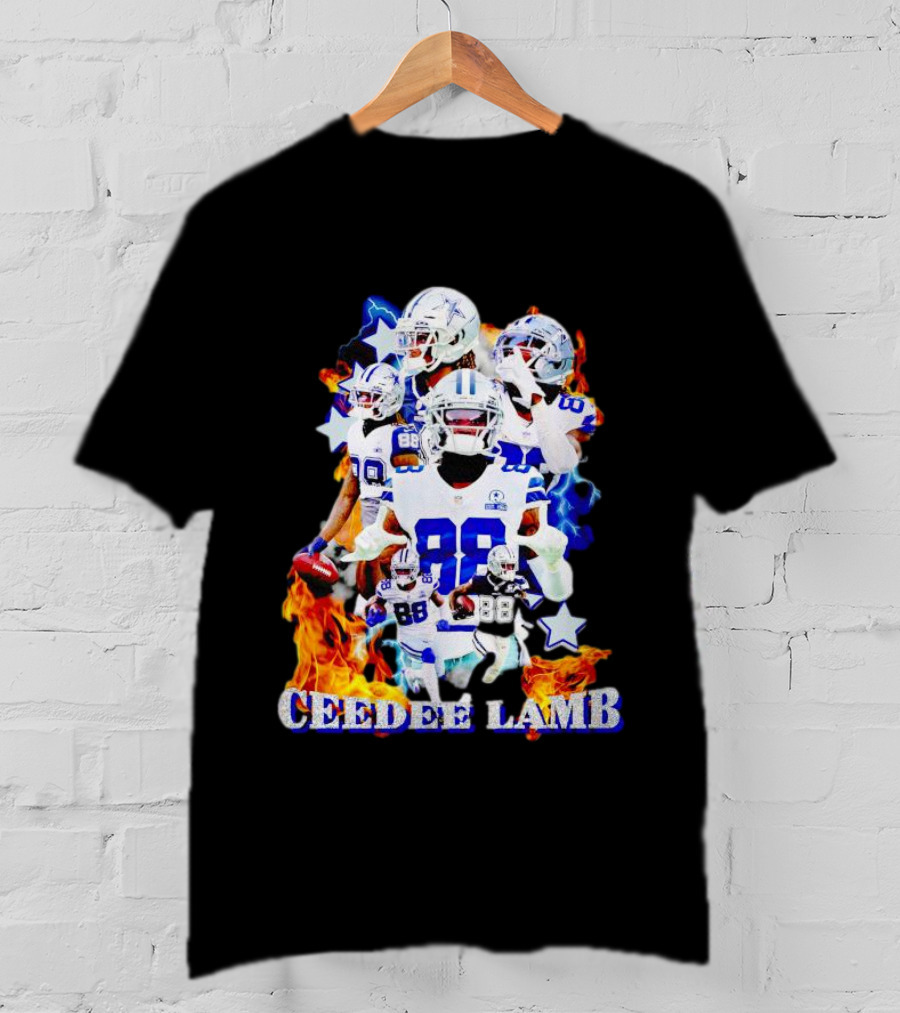 CEEDDEE LAMB 88 Cowboys Fire Stars Collage T-Shirt