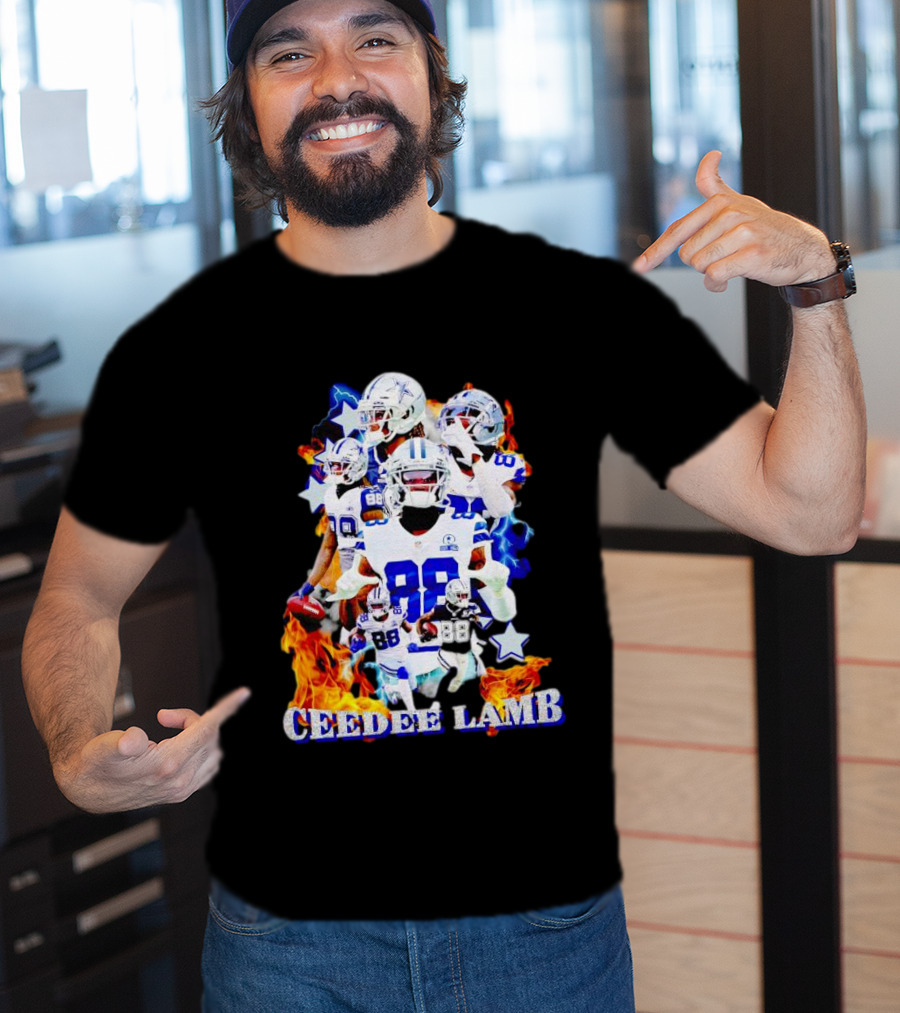 CEEDDEE LAMB 88 Cowboys Fire Stars Collage T-Shirt