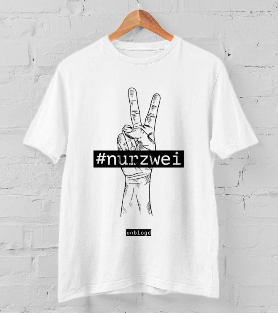 Peripetie Nurzwei #nurzwei Peace Hand Gesture Unblogd T-Shirt