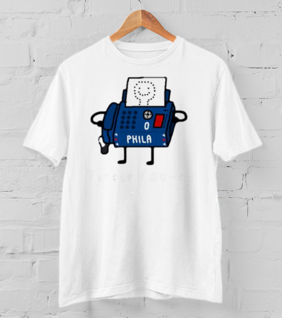Tyrese Fax-Ey Phila Blue Fax Machine Character T-Shirt