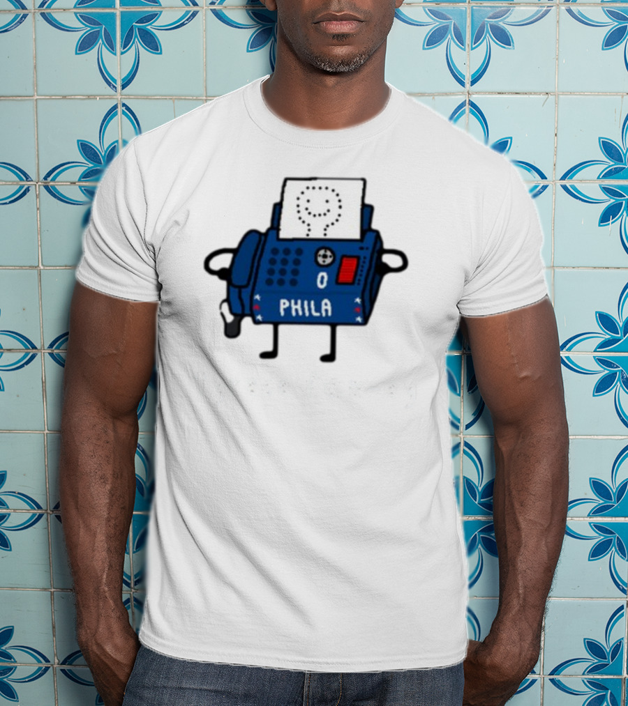 Tyrese Fax-Ey Phila Blue Fax Machine Character T-Shirt