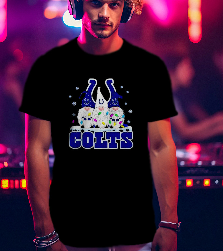 Indianapolis Colts Christmas Gnomes Football T-Shirt