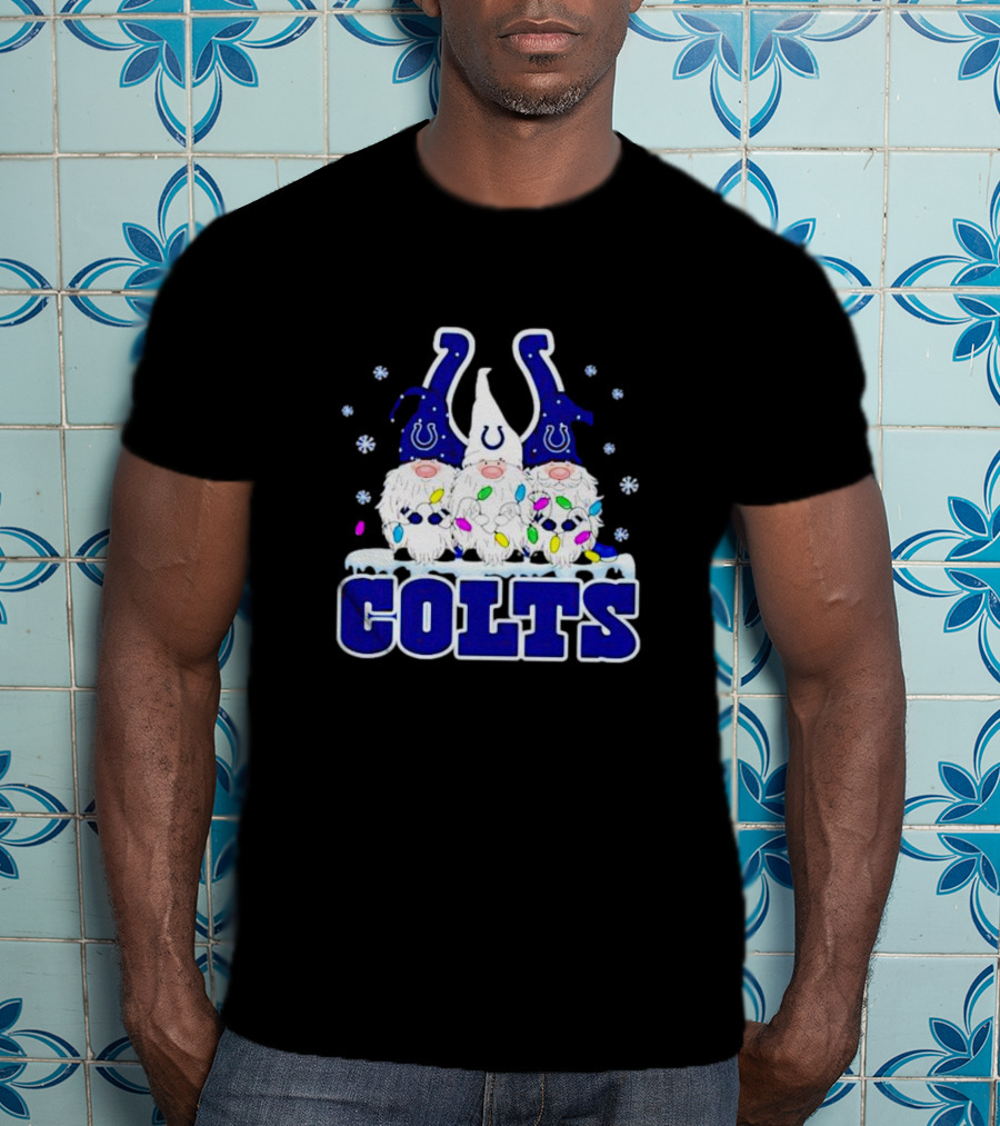 Indianapolis Colts Christmas Gnomes Football T-Shirt