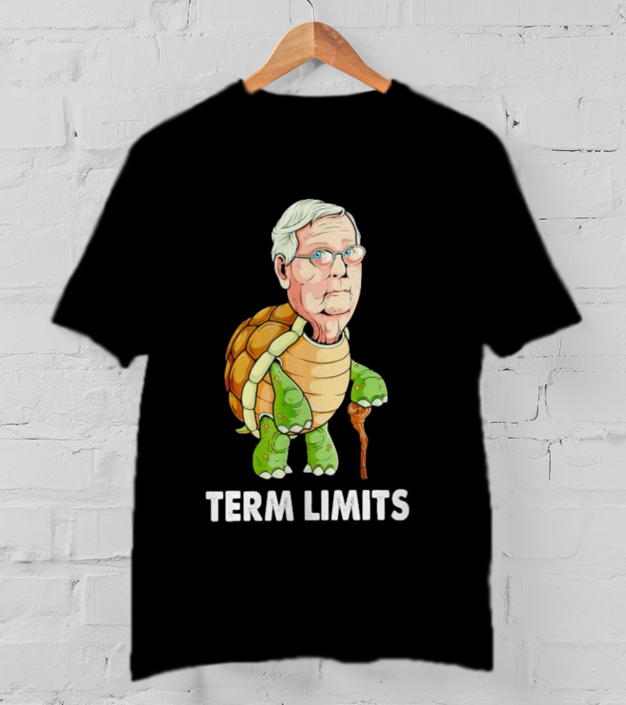 Mitch McConnell Turtle Illustration Term Limits T-Shirt
