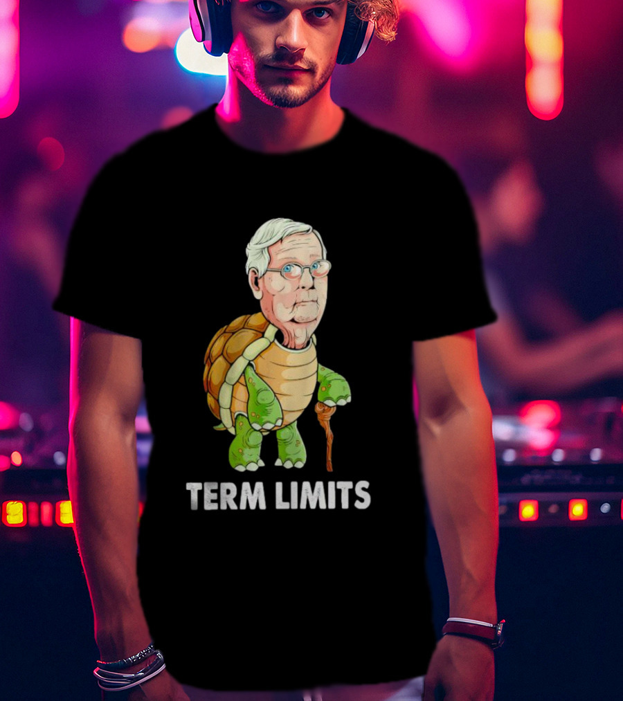 Mitch McConnell Turtle Illustration Term Limits T-Shirt
