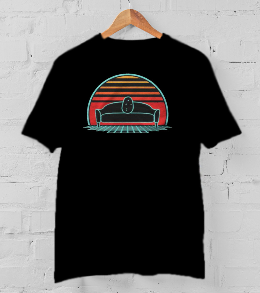Retro 80s Style Couch Potato Vaporwave Aesthetic T-Shirt