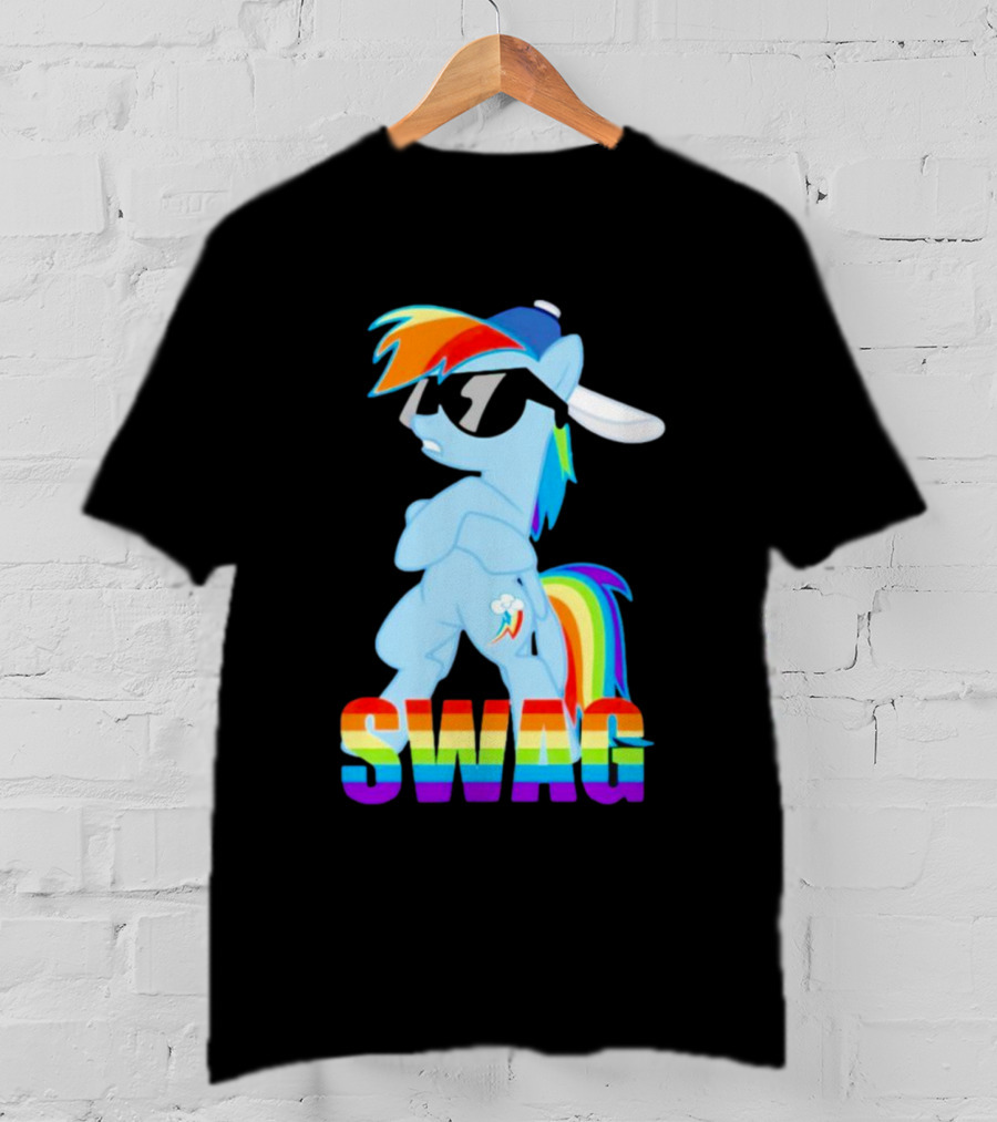 Rainbow Dash Swag With Pony And Cap T-Shirt