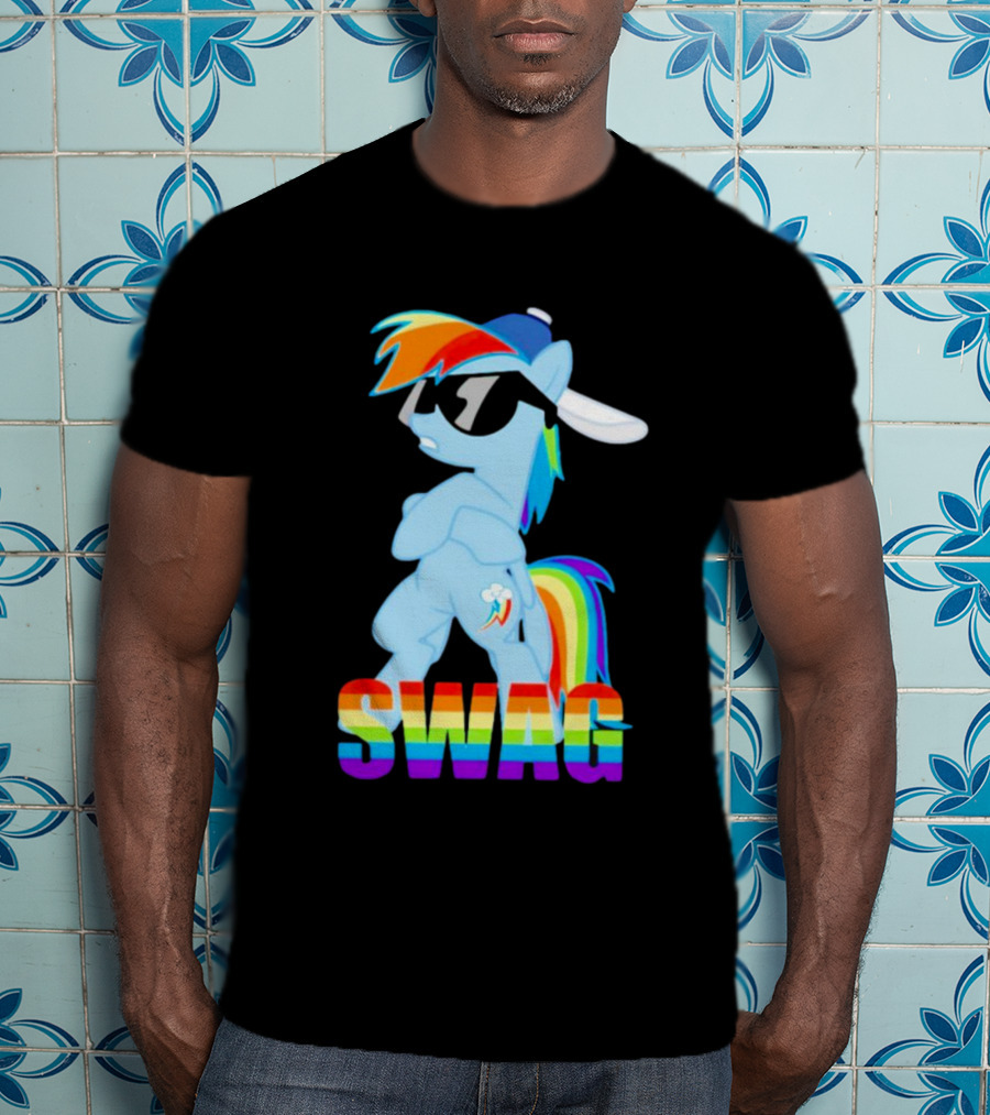 Rainbow Dash Swag With Pony And Cap T-Shirt