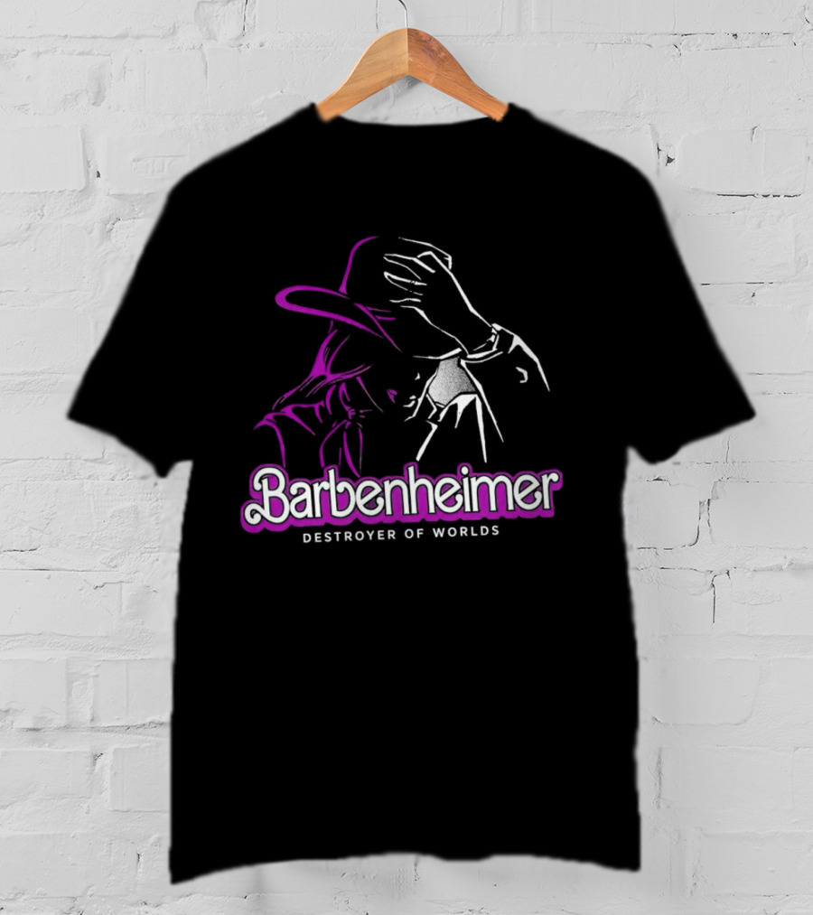 Barbenheimer Destroyer Of Worlds Shadowed Figure With Hat T-Shirt