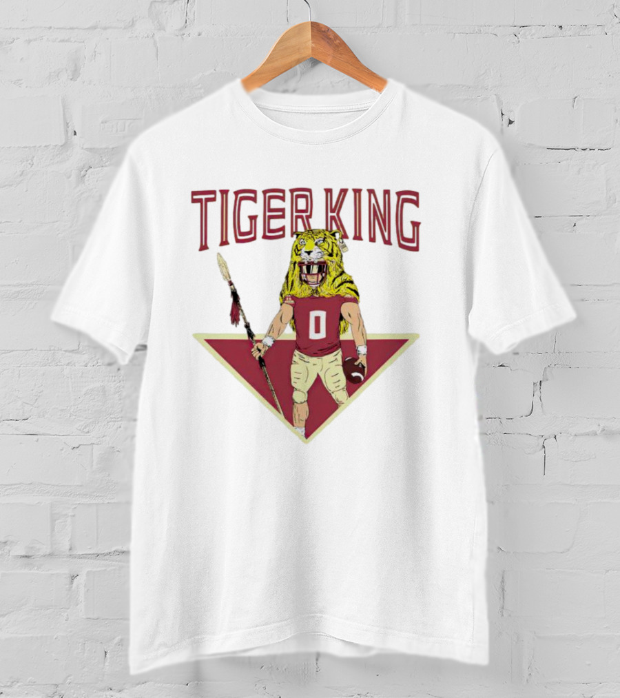 FSU Tiger King Football Warrior With Spear And Helmet T-Shirt