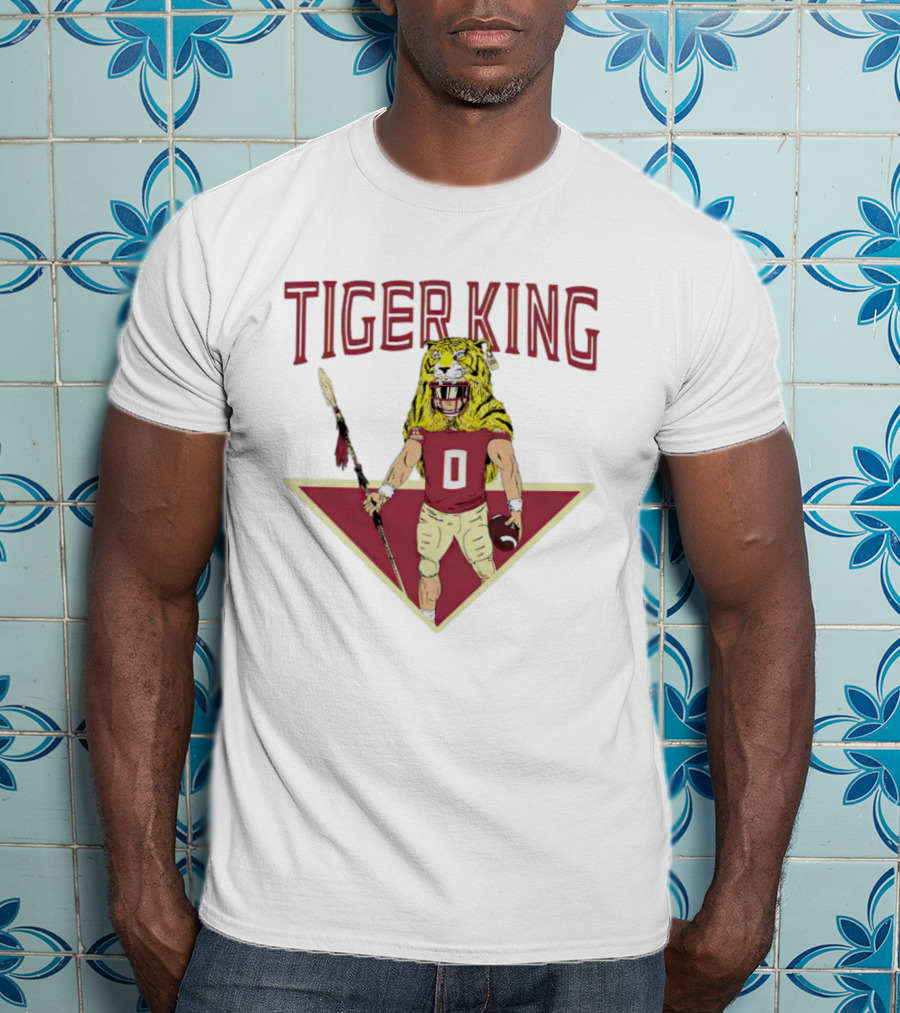 FSU Tiger King Football Warrior With Spear And Helmet T-Shirt