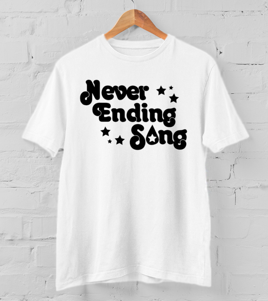 Never Ending Song With Retro Star Accents T-Shirt