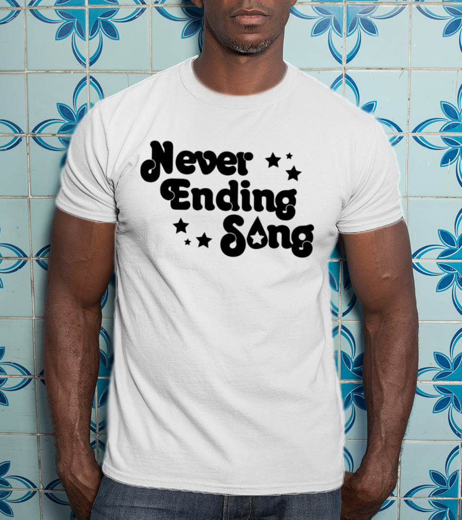 Never Ending Song With Retro Star Accents T-Shirt