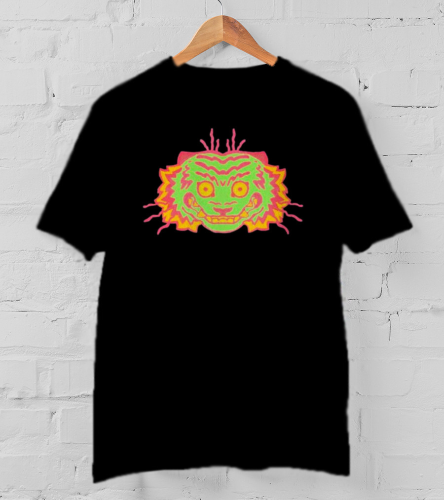 Office Papajoolia Tiger Pipi Film Face Neon Tiger Face T-Shirt