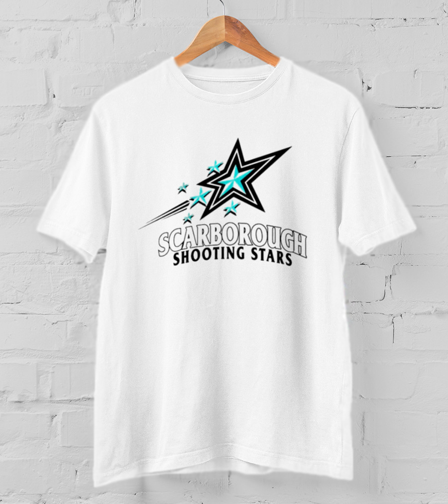 Scarborough Shooting Stars Logo With Teal And Black Starburst T-Shirt