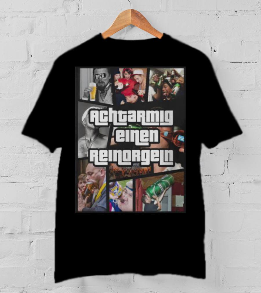 Achtarmig Einen Reinorgeln Bier Party Collage T-Shirt