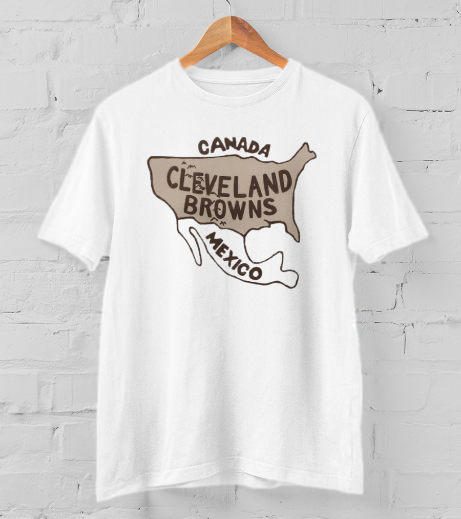 Cleveland Browns Canada Mexico Map T-Shirt